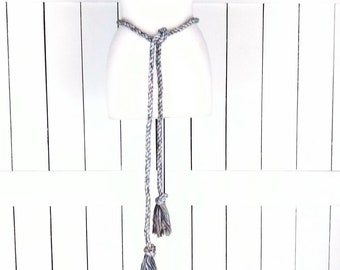 Woven braided rope knotted fringe tassel tie belt/boho/hippie belt/braided chord festival belt