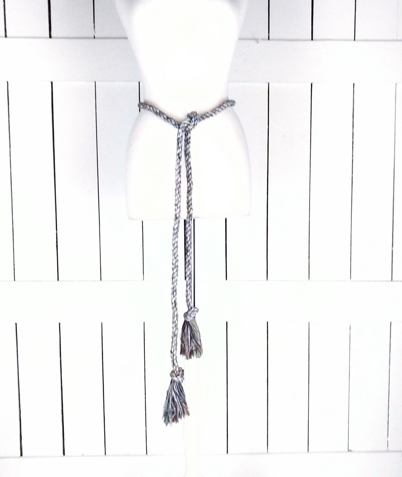 Woven Braided Rope Knotted Fringe Tassel Tie Belt/boho  display picture 2