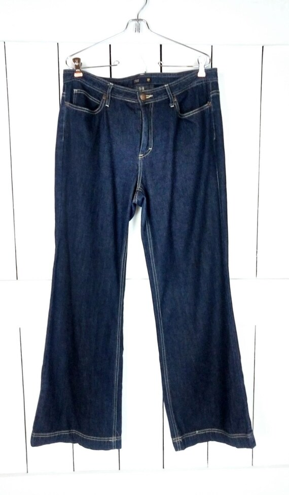 90年代ヴィンテージ JCrew ダークブルーデニムジーンズ/ワイドレッグ 