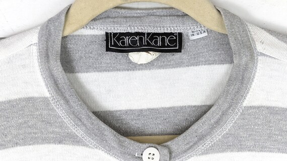 90s vintage Karen Kane grey white striped short s… - image 4