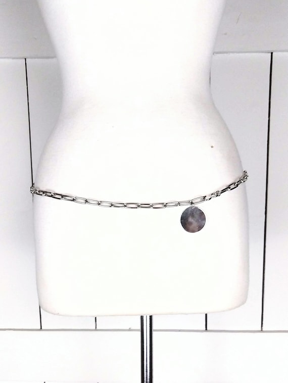 Vintage Silver Metal Chain Link Hip Belt/vintage Light  display picture 1