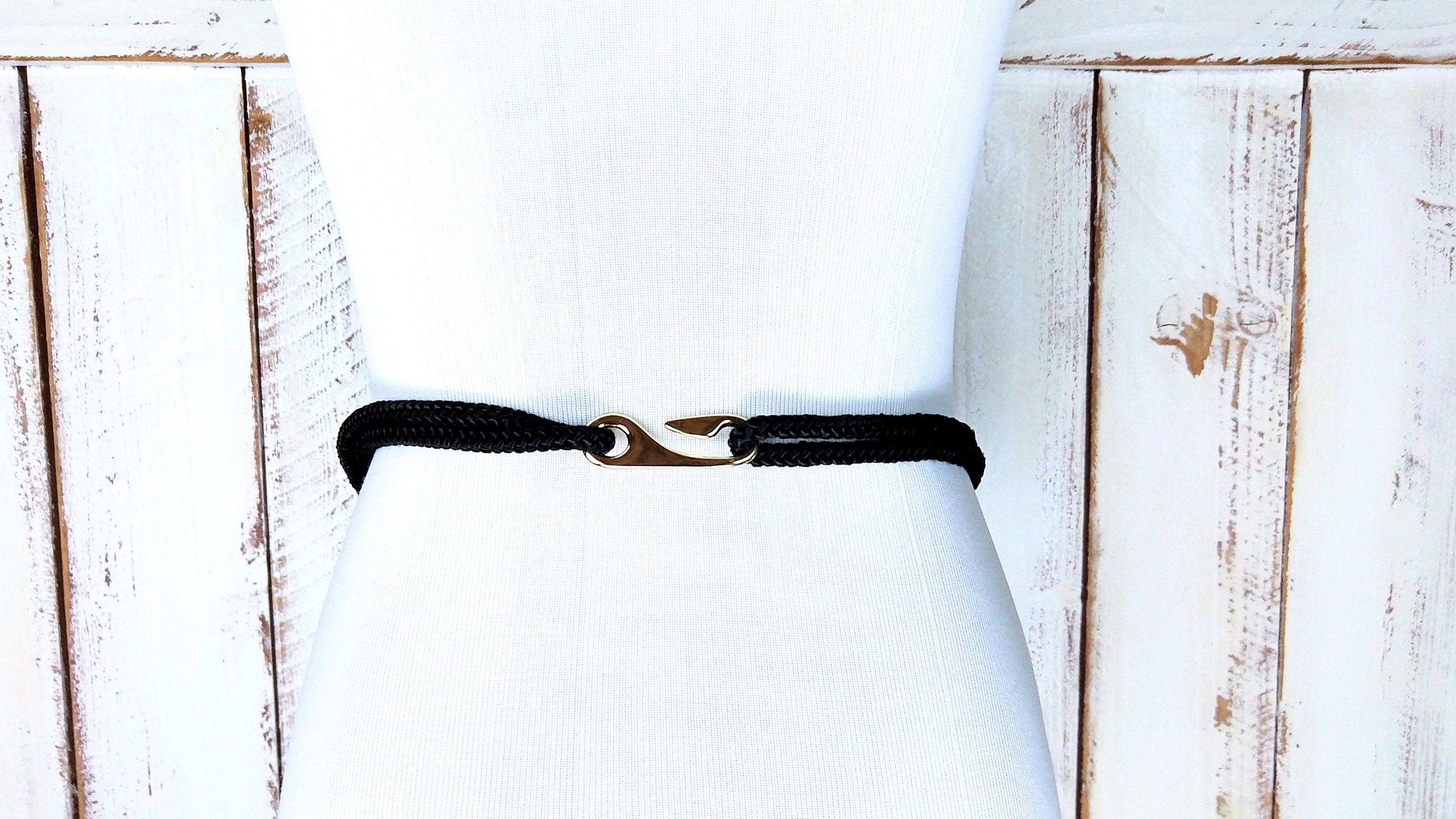 80s vintage black braided rope chord beaded stretch belt/ woven chord beaded Rope Stretch Belts for Women for sale | eBay main image 2