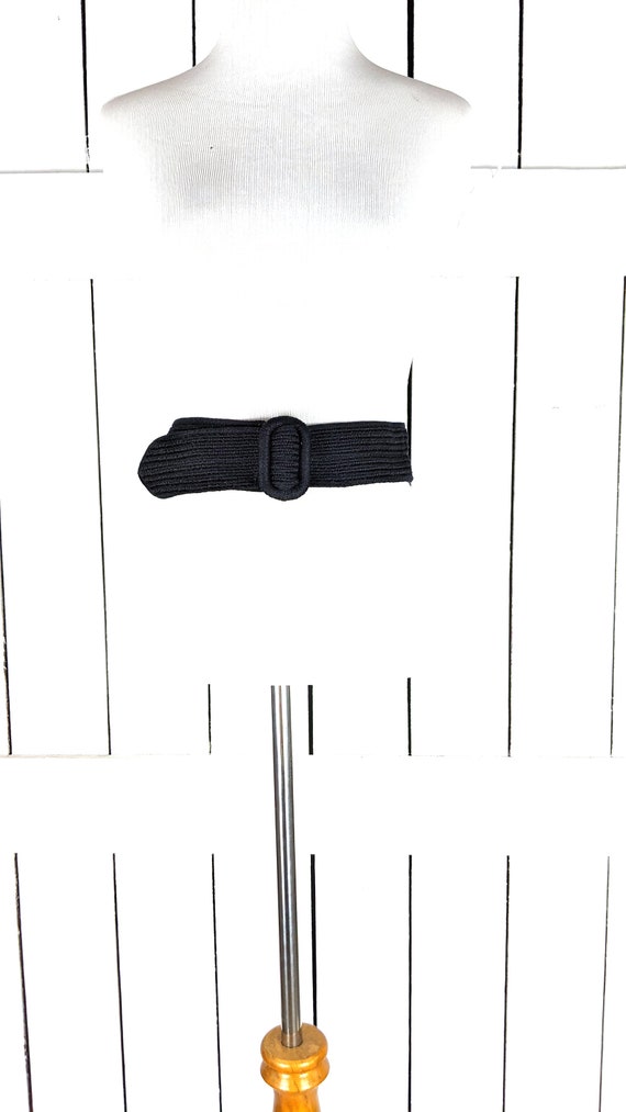 Vintage black braided wide chord cummerbund belt