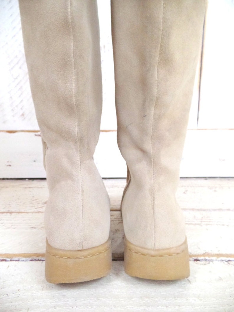 brown wedge booties with fringe