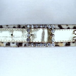 90s vintage tan brown leopard print faux fur belt