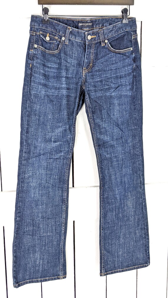 Banana Republic Dark Blue Flare/boot Cut Denim Jeans 29/8R Banana Republic Dark Blue Flare/boot Cut Denim Jeans 29/8R