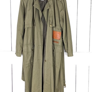 Vintage Together Army Green Military Style Long Belted Trench Coat 8 - Etsy