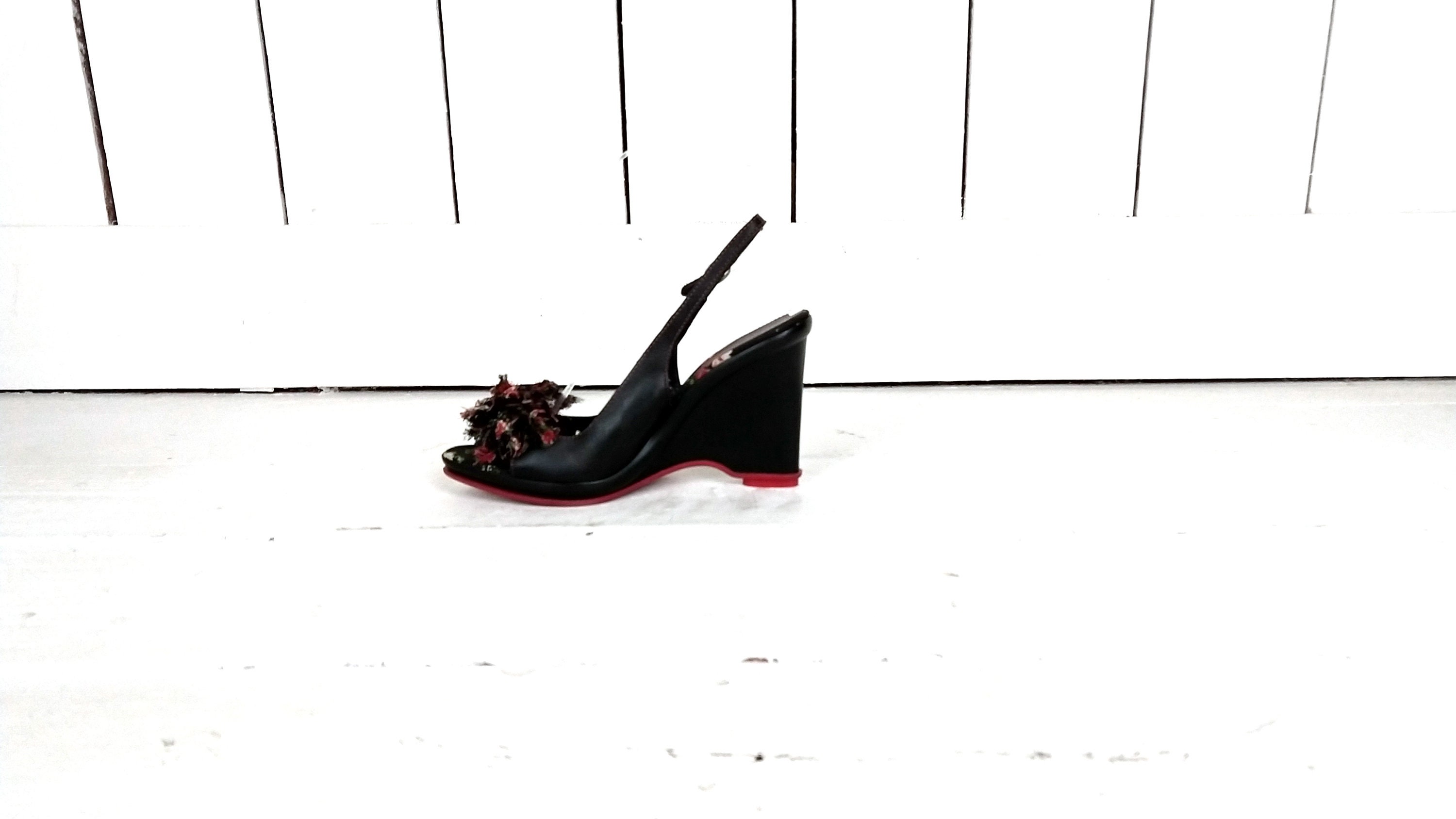 nine west black wedge heels