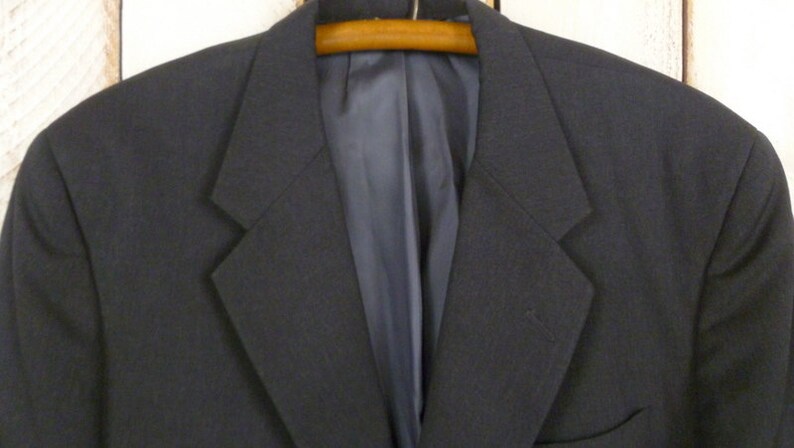 Vintage blackslate grey wool sportcoat wool blazer jacket