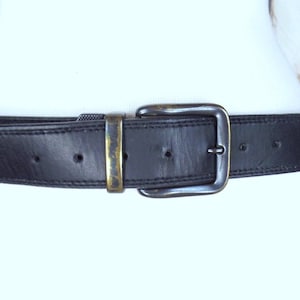 90s Levi Strauss thick black leather wide belt