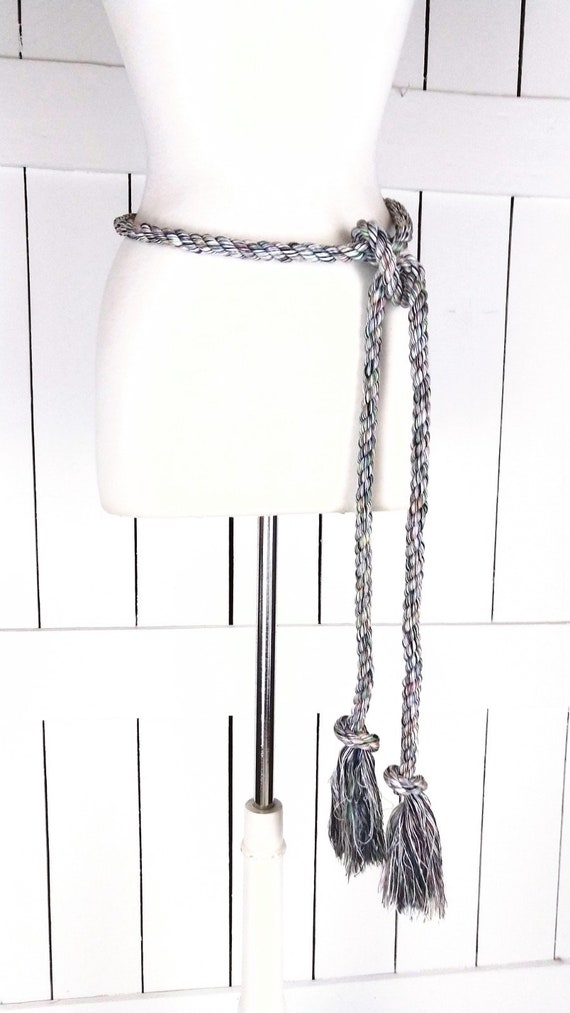 Woven Braided Rope Knotted Fringe Tassel Tie Belt/boho 
