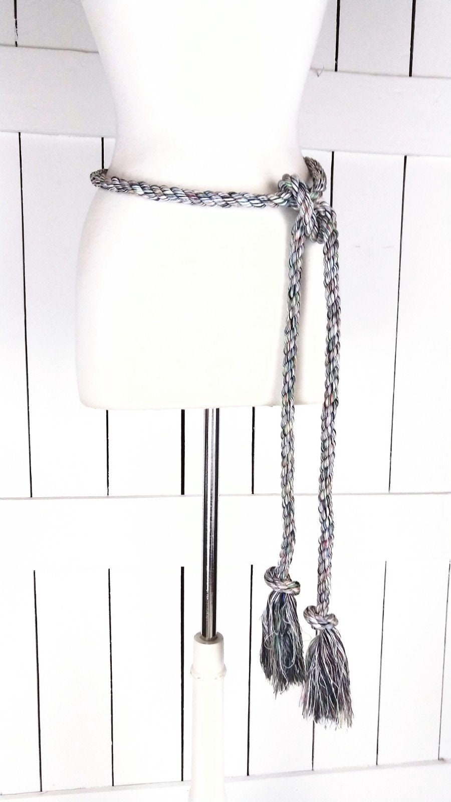 Woven Braided Rope Knotted Fringe Tassel Tie Belt/boho 