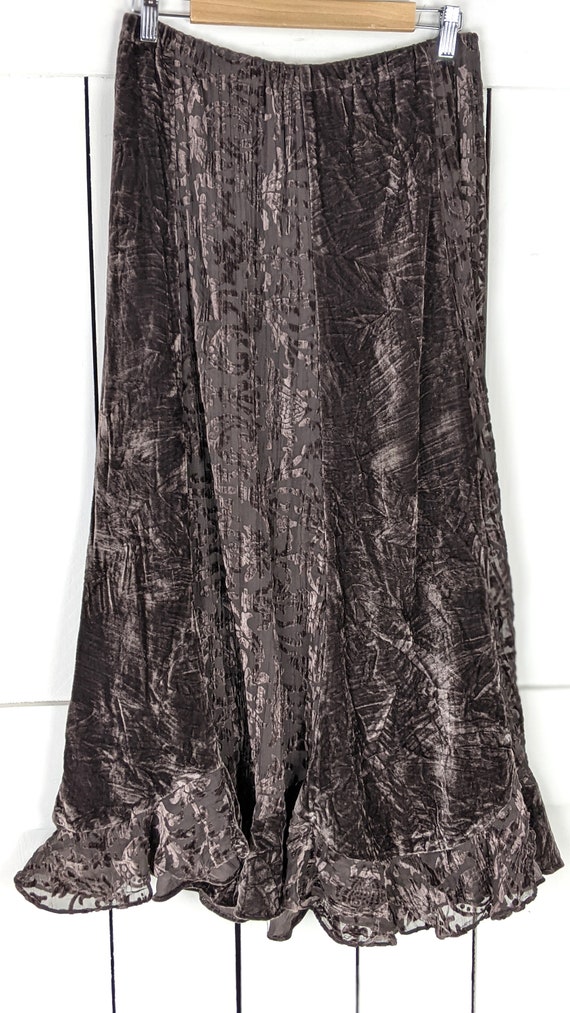 Chicos sheer burnout velvet floral flared long ma… - image 3