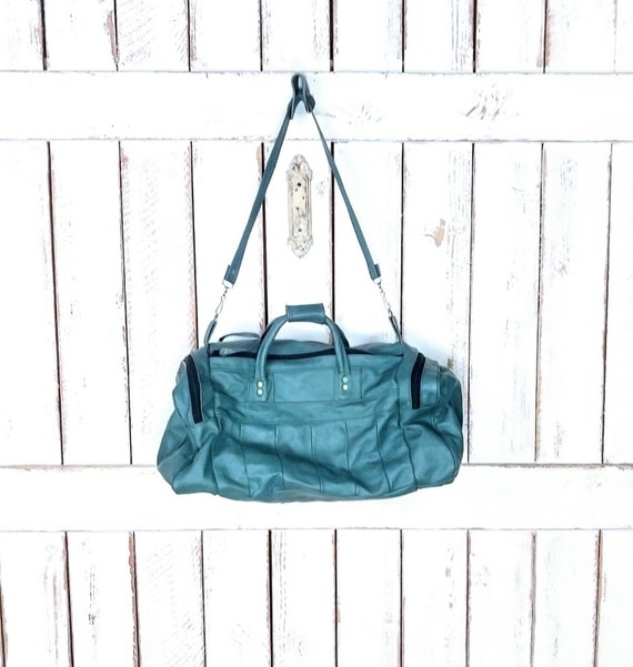 patchwork leather duffle bag