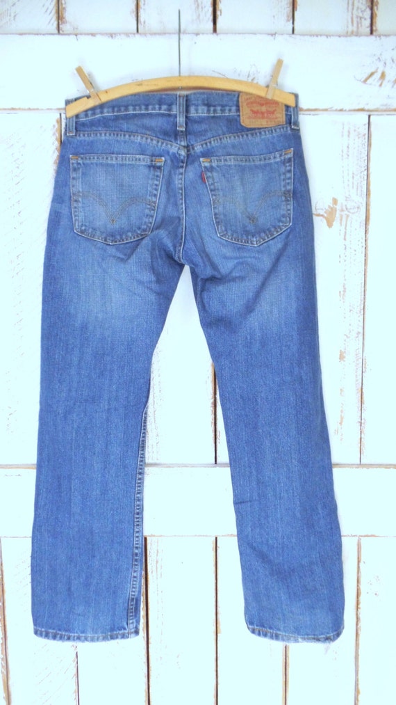 Vintage distressed 514 slim straight leg blue Lev… - image 4