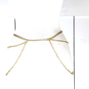 Gold metal triple layered chain link hip belt