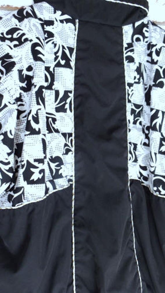 Vintage 90s black and white graphic floral print … - image 5