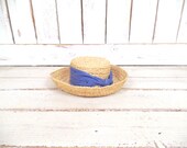 BOGO Sale Vintage light tan brown woven straw sun hat/gardening farming hat/beach hat