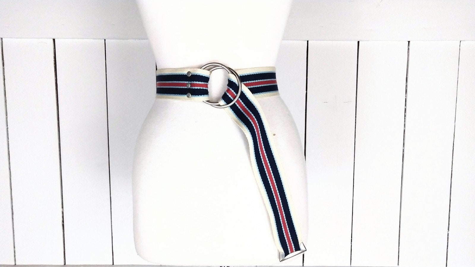 Vintage 90s wide striped woven cloth chord sash belt/wide striped ribbon trim Vintage 90s Wide Striped Woven Cloth Chord Sash Belt - Etsy main image 3