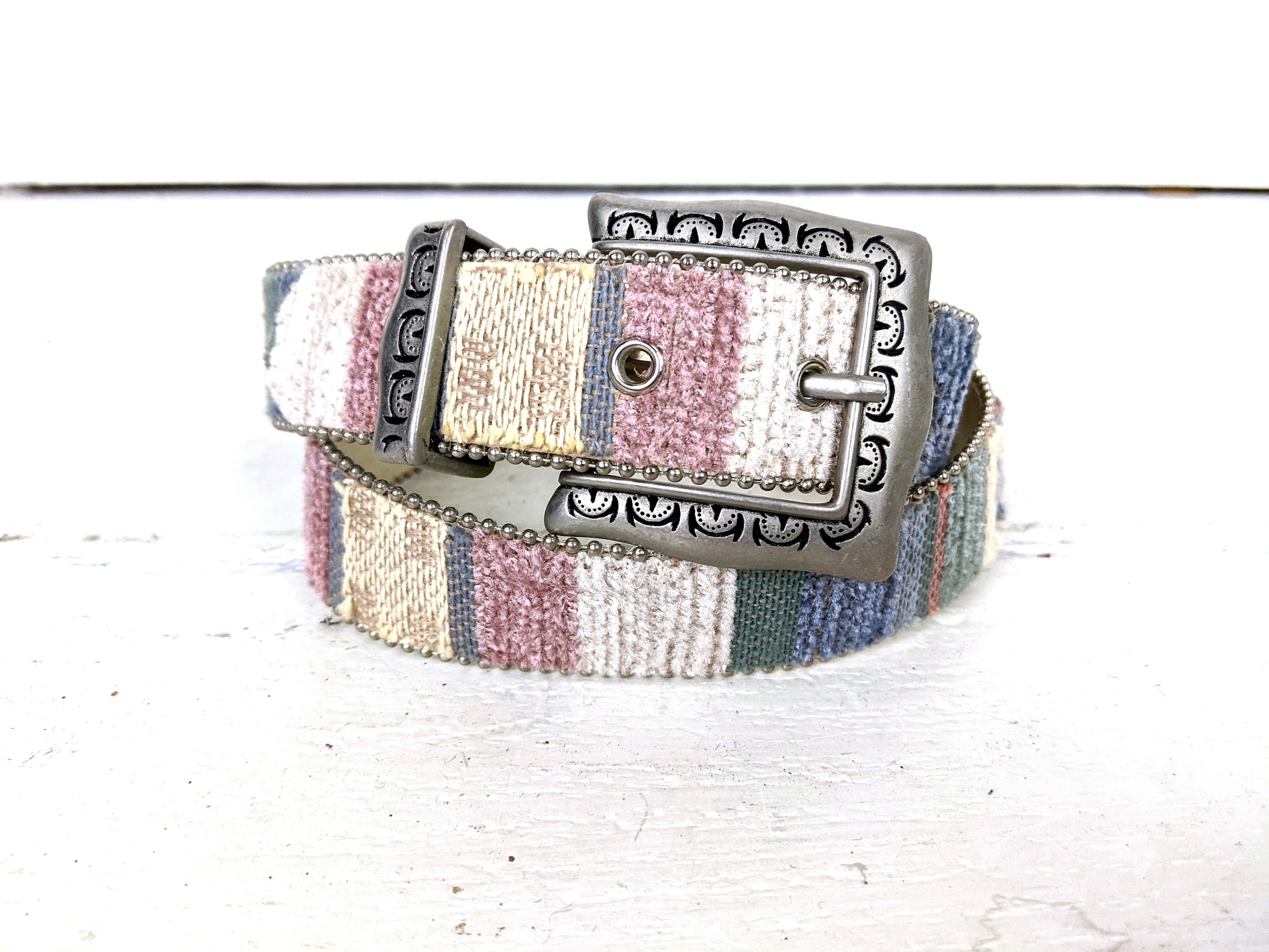 Elite Fresno California Vintage 90’s Floral Sparkle Belt Sz M Elite Fresno Belt - Etsy main image 3