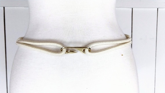 Vintage Braided Rope Metal Medallion Belt/ Woven Chord  display picture 2