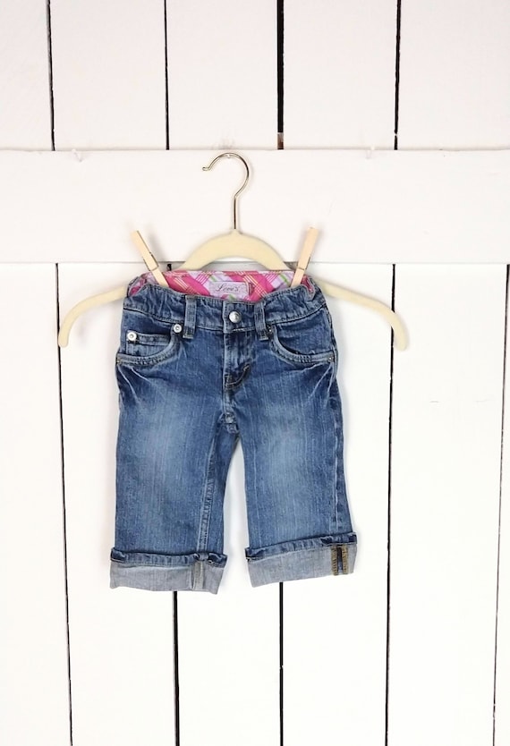 Baby blue Levis denim cuffed jeans/baby girl/baby 