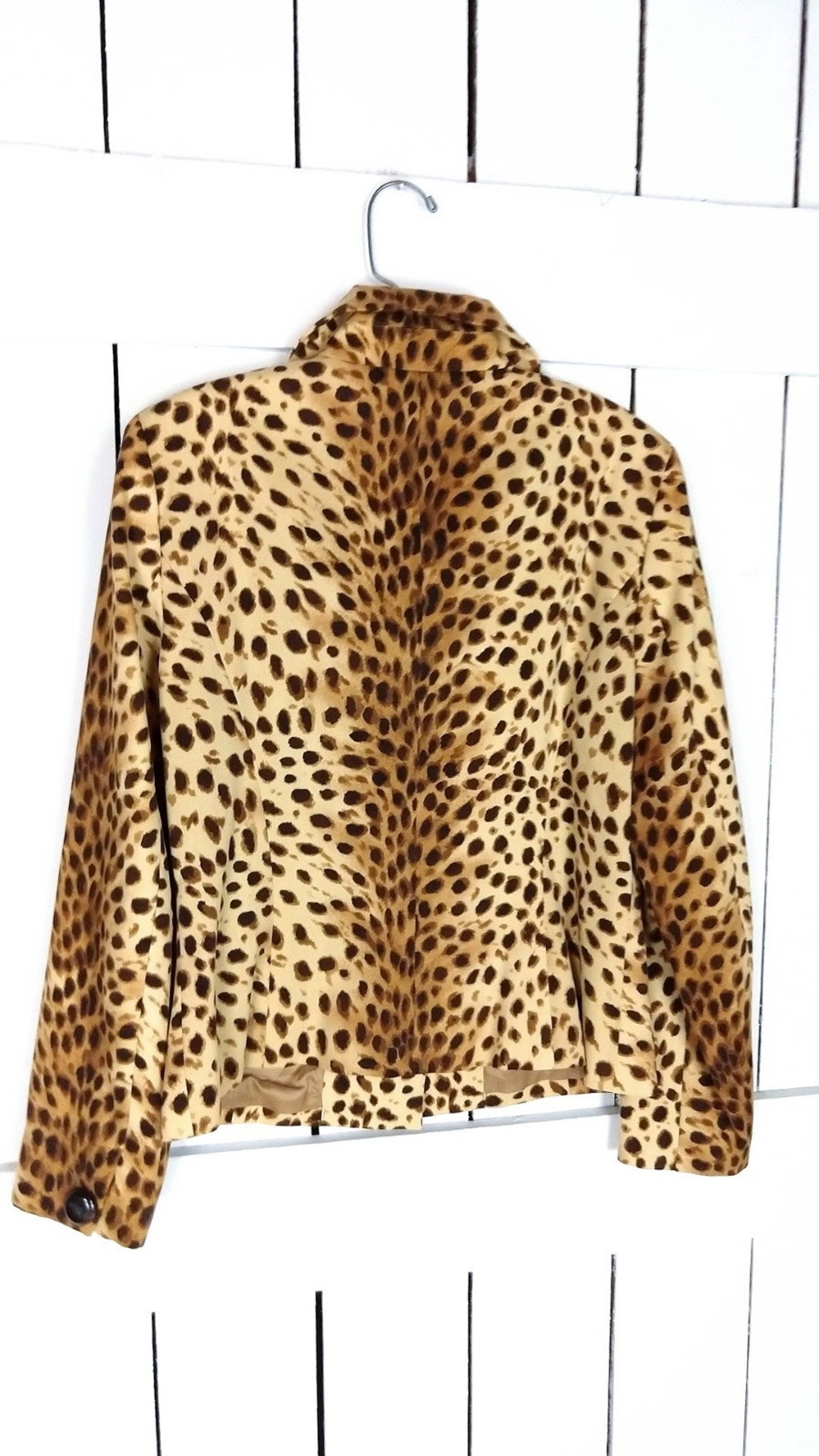 Vintage Leopard Jones New York Blazer Jacket/cotton Animal | Etsy