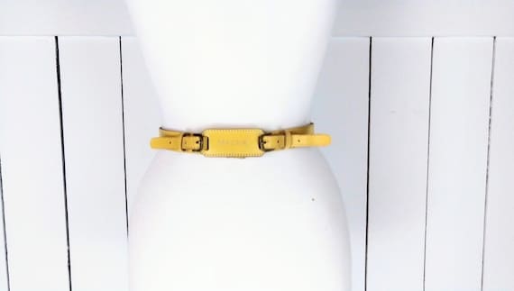 Vintage yellow Mackie leather saddle bridle belt/… - image 1