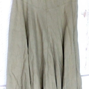 Vintage 90s long linen flowy skirt/beige tan brown linen boho skirt/waist 34/large image 4