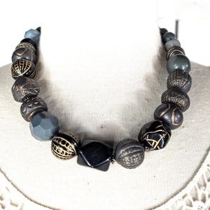 Vintage chunky beaded boho tribal necklace