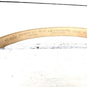 Vintage Liz Claiborne skinny leather belt image 4