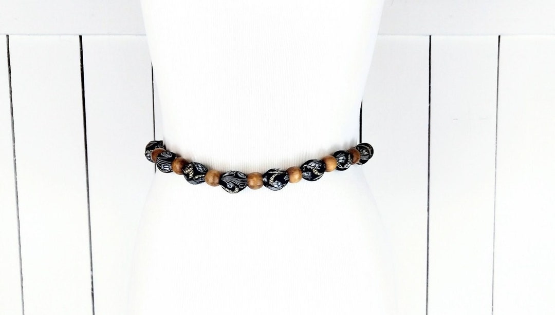 Vintage Wooden Bead Tie Necklace Belt - Etsy Israel display picture 2