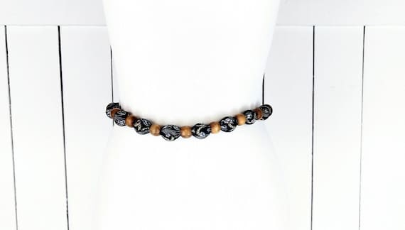 Vintage wooden bead tie necklace belt - image 1