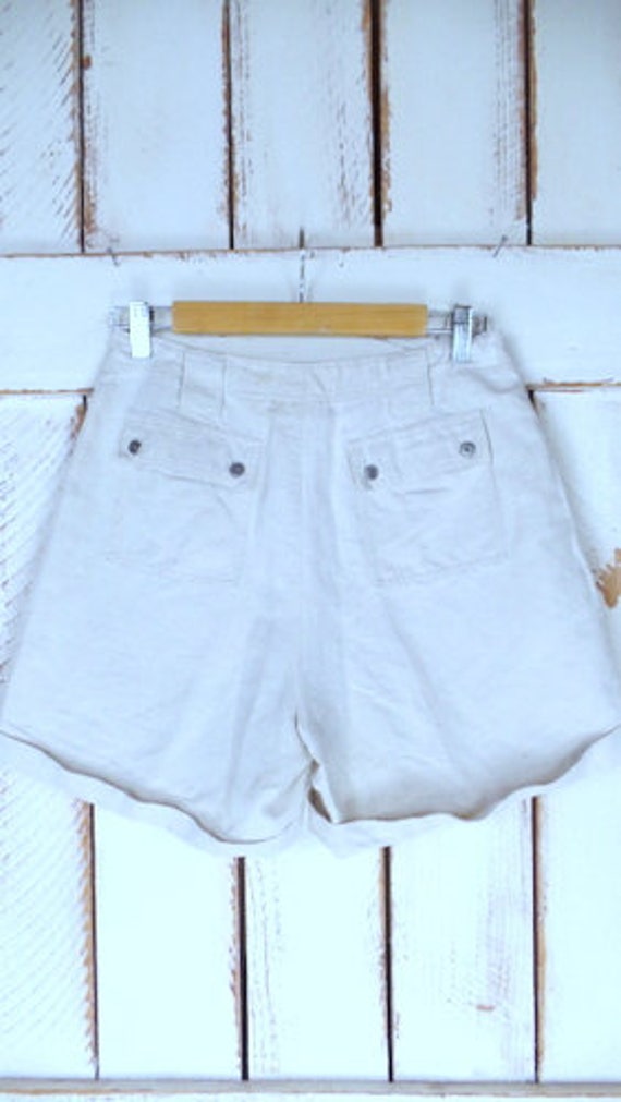 Vintage Liz Claiborne cotton linen cuffed shorts/… - image 4