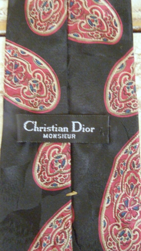 Vintage Christian Dior Monsieur red/black paisley… - image 4