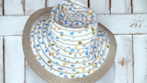 Straw Beach hat  leaf print Kailua Straw Lifeguard Hat | Straw Hat UPF 50+ | Hemlock Hat Co main image 4