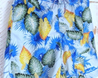 Bañador vintage Nautica de los años 90 con estampado floral tropical para hombre