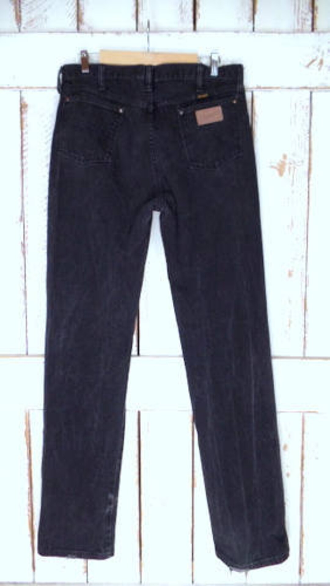 Wranglers Black Denim Relaxed Straight Leg Jeans - Etsy