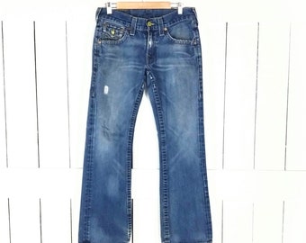Jeansy jeansowe True Religion Brand w kolorze niebieskim z efektem sprania