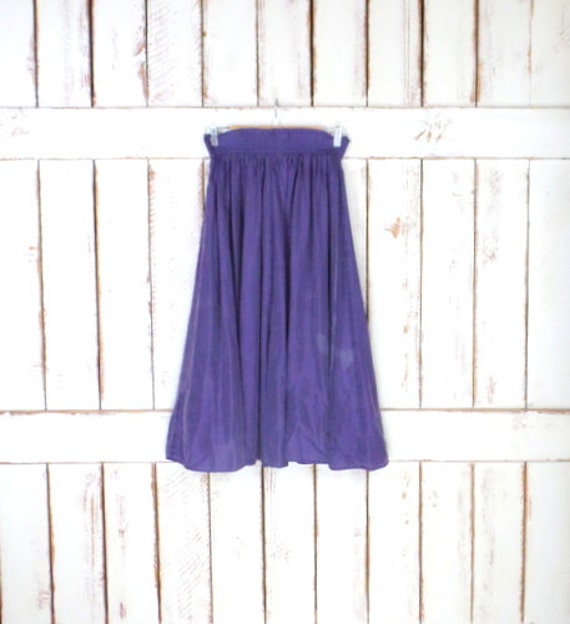 Vintage Liz Wear Purple Silk Stretch Waist Midi Skirt/liz | Etsy