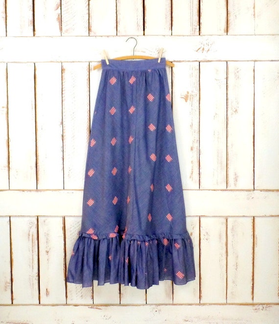 Cotton chambray top maxi skirt