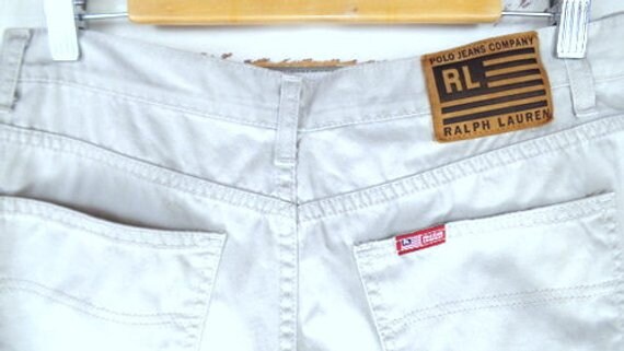 Vintage 90s Ralph Lauren light tan beige cotton s… - image 2