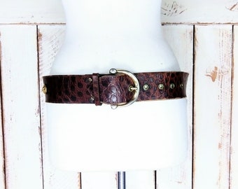 【mnem】Antique Buckle Denim Long Belt Tong Gu 1X Women Denim Waist Belt Waistband metal buckle