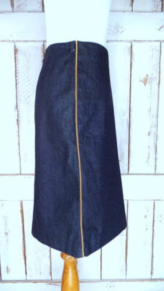 Vintage GAP dark blue wash jean denim pencil skirt