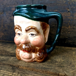ヴィンテージ ハンドメイド マンフェイス コーヒー マグカップ