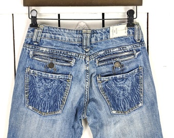 Taverniti So Jeans Los Angeles Janis faded blue denim flared jeans 27