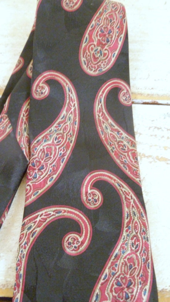 Vintage Christian Dior Monsieur red/black paisley… - image 3