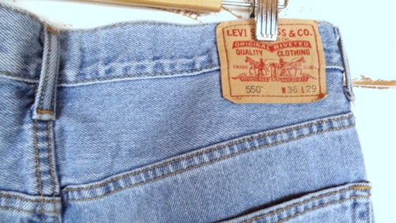 Vintage 550 zipper fly denim jeans/high waisted r… - image 4