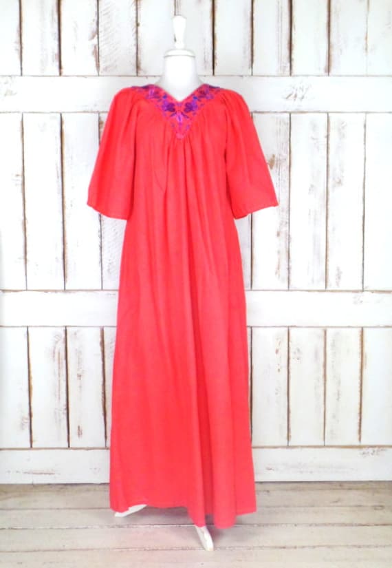 Vintage Sandy Starkman red woven cotton Mexican f… - image 1