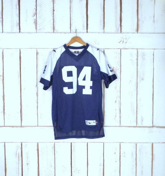 Blue/white nylon mesh NFL football jersey/94 Banch